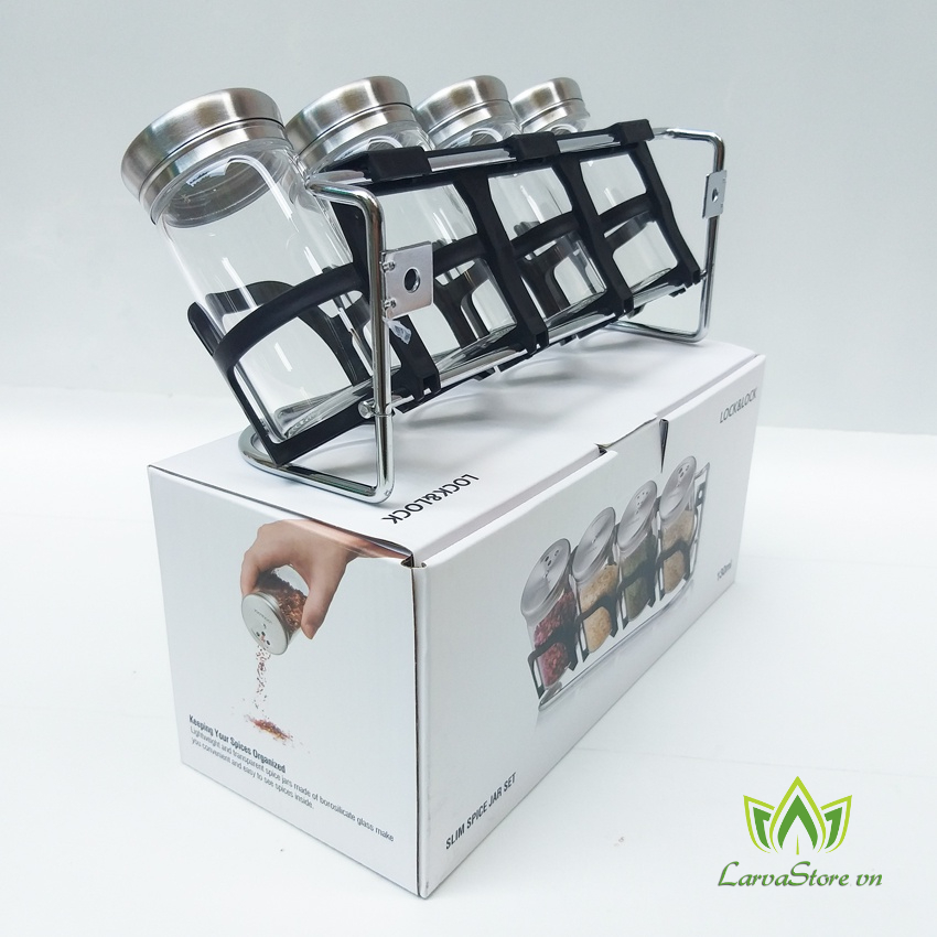 Bộ Đựng Gia Vị Slim Spice Jar Lock&amp;Lock LLG842 130ml x 4