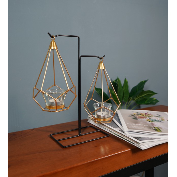 Chân nến bằng kim loại sang trọng có thể trồng cây decor phòng khách, làm việc, kích thước cao 25cm-30cm