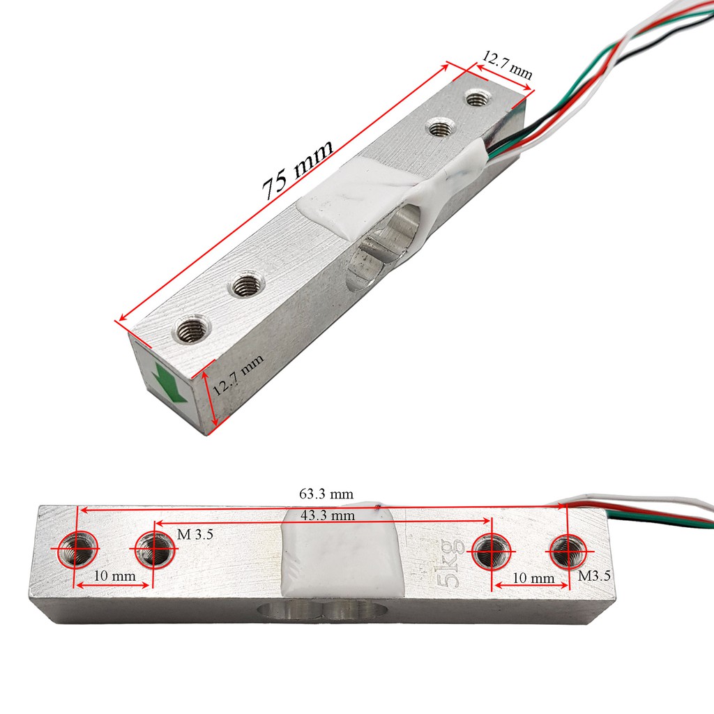 Cảm biến cân nặng Loadcell 1kg, 5kg, 10kg, 20kg, 40kg, 70kg, 150kg