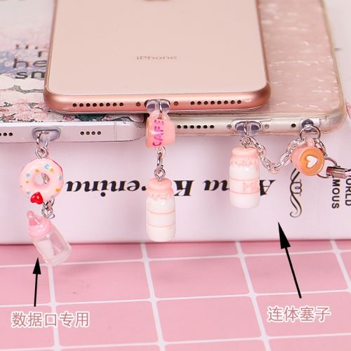 Nút Bịt Cổng Sạc type-C Chống Bụi Hình Bình Sữa Thời Trang Cho Điện Thoại iPhone / android