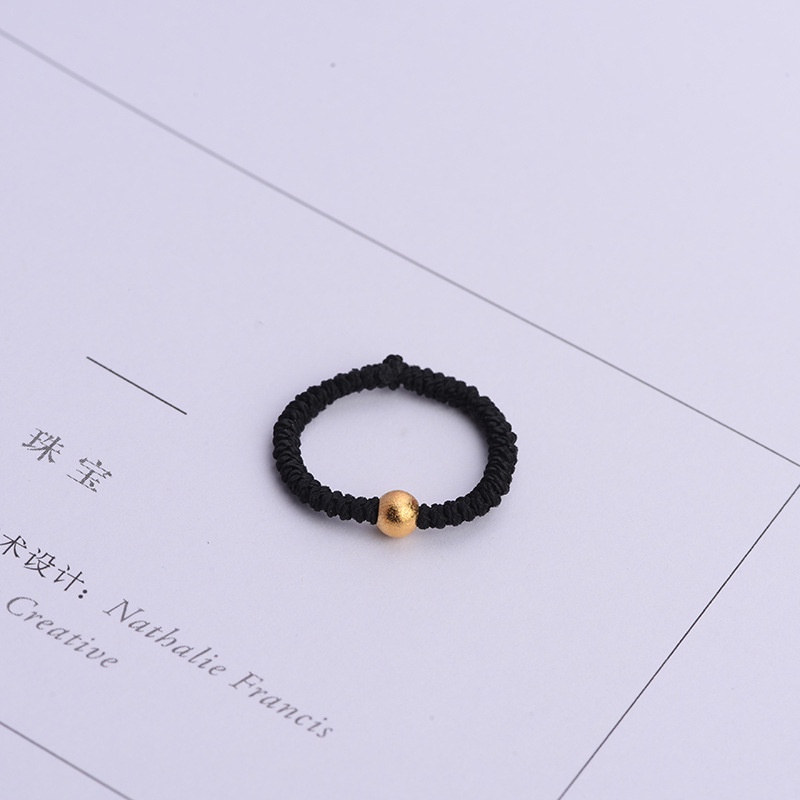 Nhẫn May Mắn Bằng Vải Đính Hạt Kiểu Hàn Quốc Dễ Thương Cho Cặp Đôi