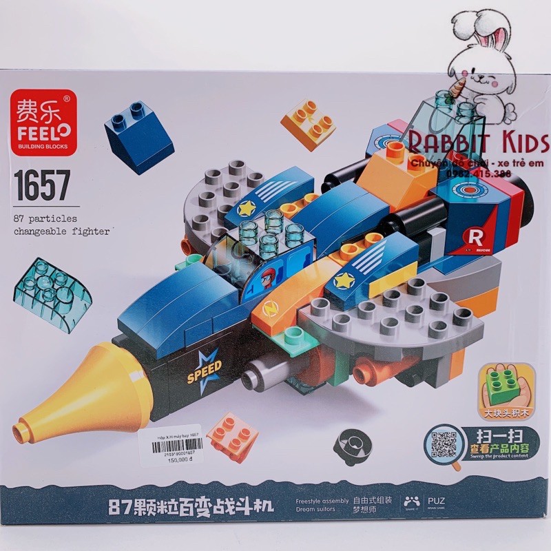 ⚡️NEW⚡️Bộ Đồ Chơi Lắp Ghép/Xếp Hình Máy Bay Biến Hình 3Trong1 87Chi Tiết-Hàng Cao Cấp