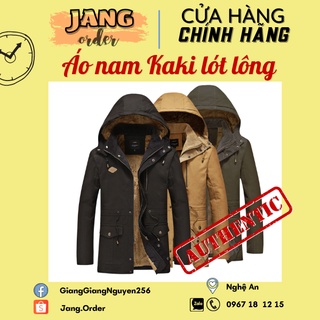 Áo khoác nam kaki lót lông có mũ ( có ảnh thật phía cuối)