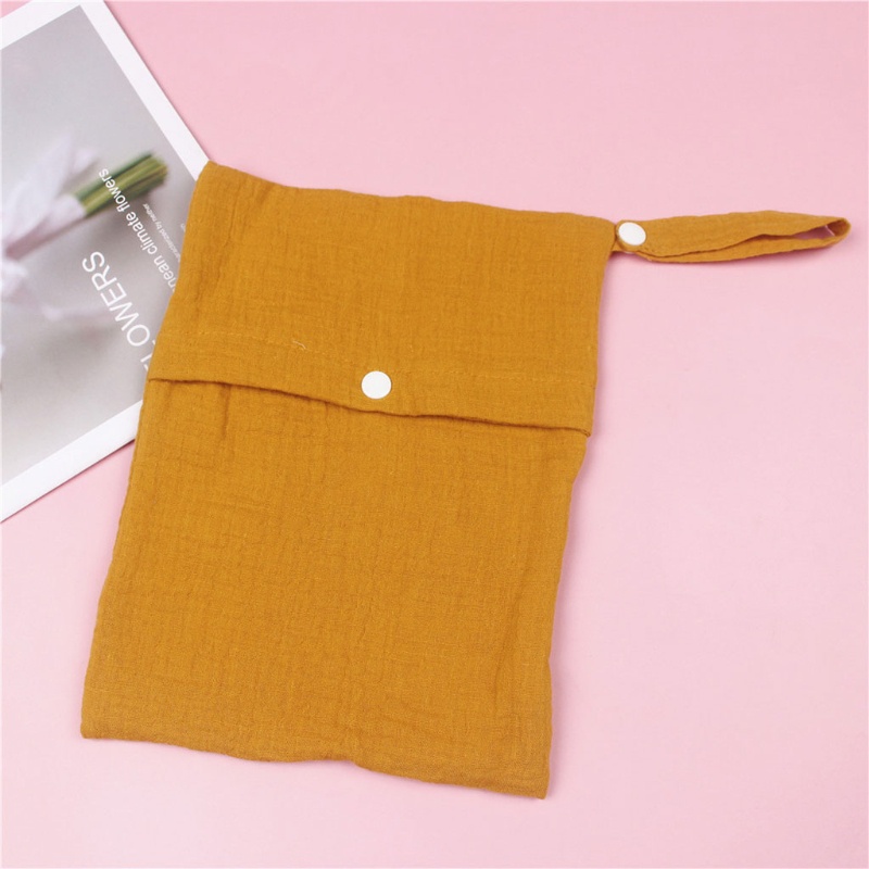 Túi Đựng Tã Lót Em Bé Bằng Cotton Mềm Màu Trơn Đa Năng Kích Thước 25x20cm Có Thể Tái Sử Dụng