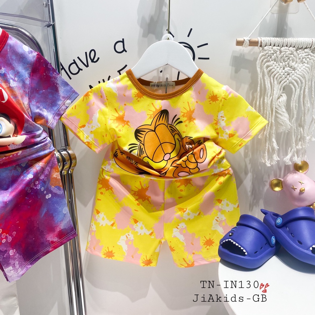 [Cho bé 8-27kg] Bộ Cộc Tay Minky Mom Vải Thun, Thiết Kế Mới, In 3D Cho Bé Trai, Bé Gái 0-7 tuổi -TN-IN130