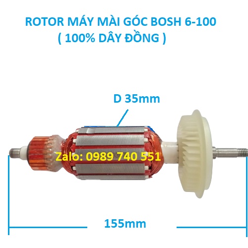 Rotor máy mài góc boch 6-100 dây đồng