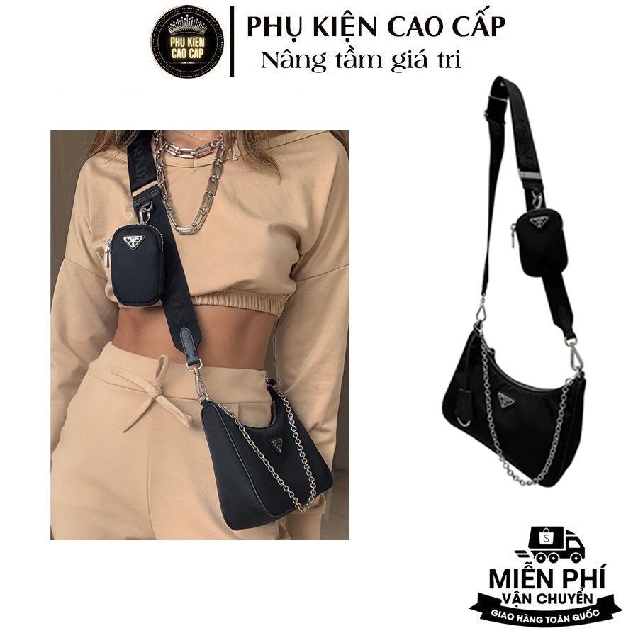 Túi hãng cao cấp 𝑷𝑹𝑨𝑫𝑨 Multi Pochette fullbox sang chảnh chống nước, chống xước
