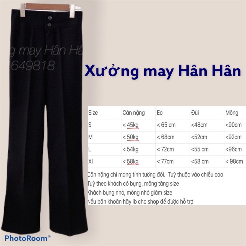Quần ống loe co giãn lưng cao dáng đẹp Q368