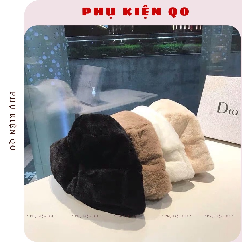 Mũ xô vải lông cừu dày giữ ấm cho nữ BUK22