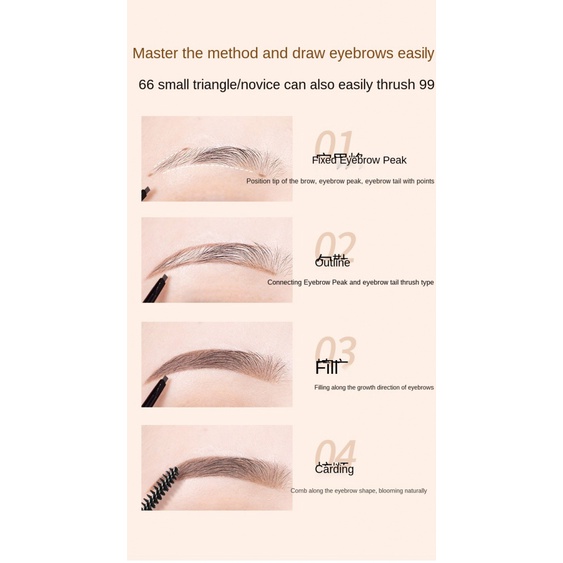 Chì kẻ lông mày hai đầu siêu mịn chống thấm nước và mồ hôi