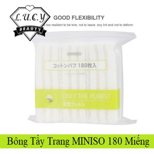 Hàng Nhật- Gói Bông Tẩy Trang Miniso Japan 180 Miếng Chính Hãng