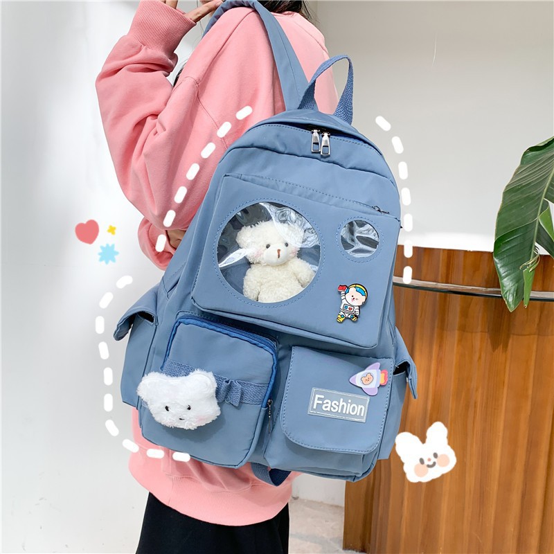 Balo ulzzang chống nước thời trang nam nữ  ( kèm sticker cài balo)