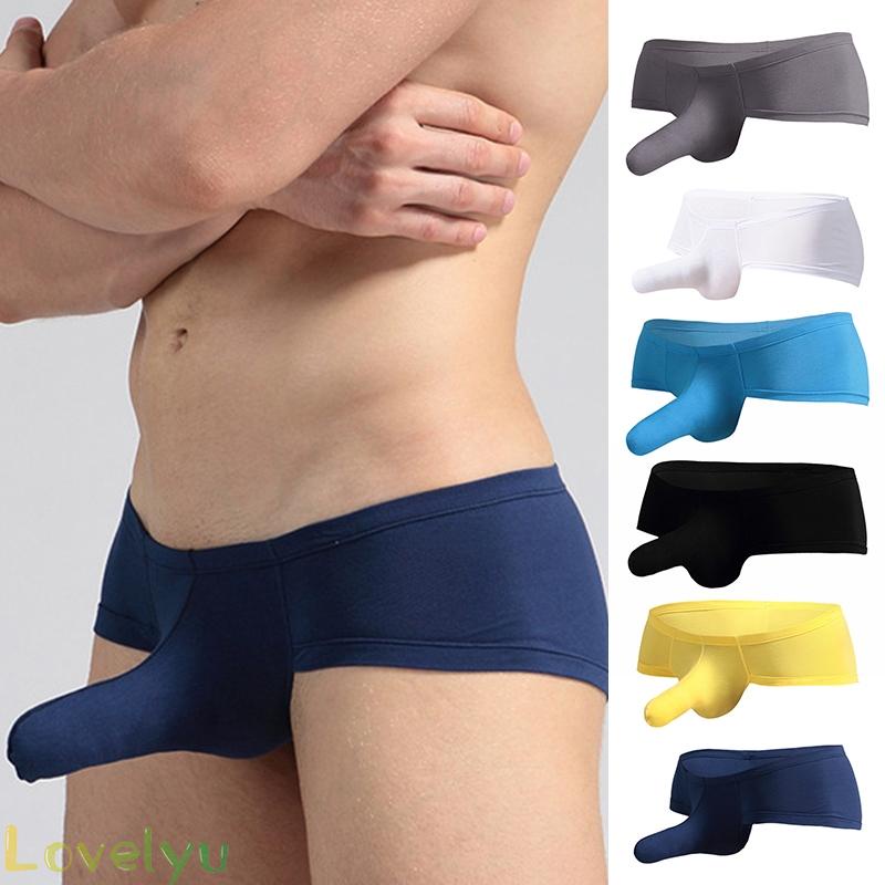 [ FAST SHIPPING ]Briefs Thong Sexy Boxer Briefs Soft Solid color Trunks With Sheath Bulge Pouch