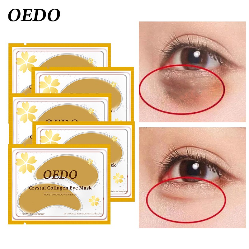 Mặt nạ mắt collagen OEDO tinh thể vàng phục hồi quầng thâm chống bọng/ làm trắng mắt 6g/ 5 miếng
