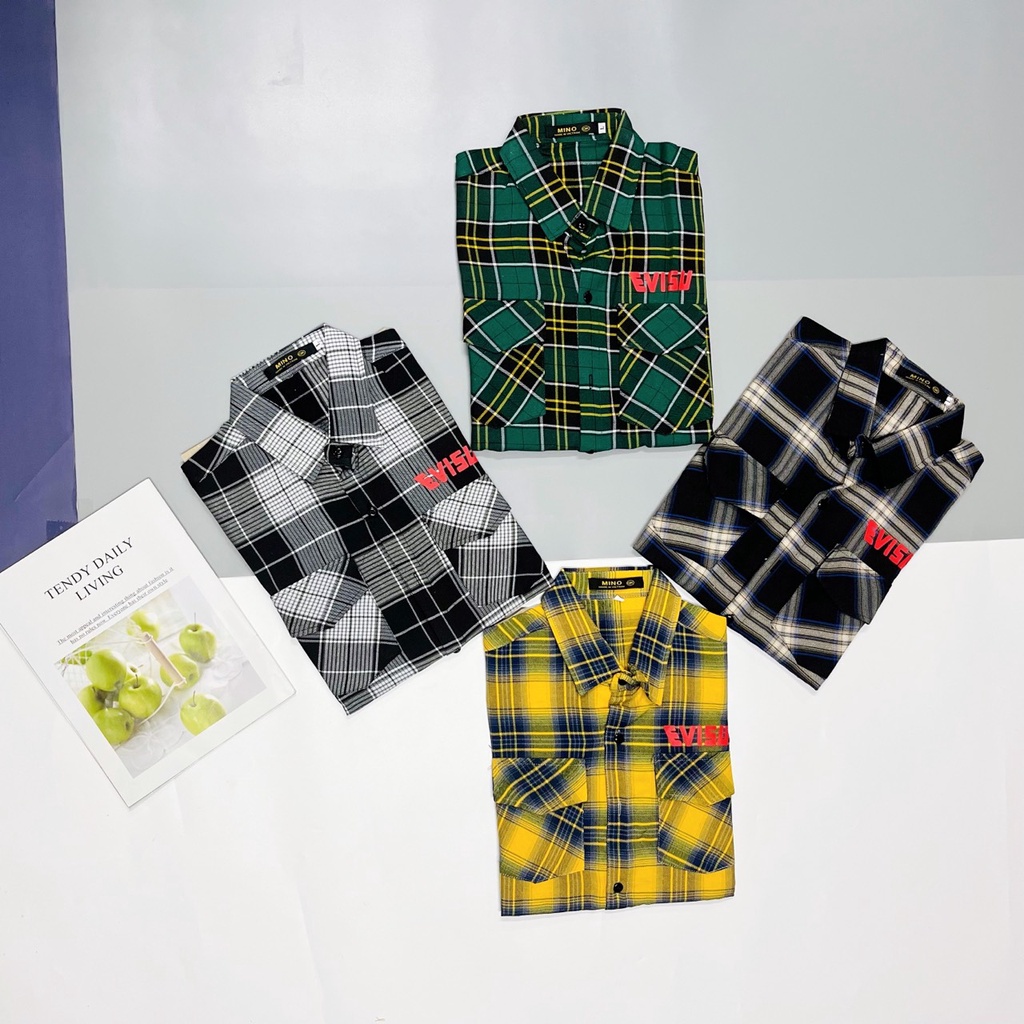 Áo Sơ Mi Nam Tay Ngắn Caro Nỉ Envisu Không Nóng Thấm Hút Mồ Hôi HÌNH THẬT, CÓ VIDEO