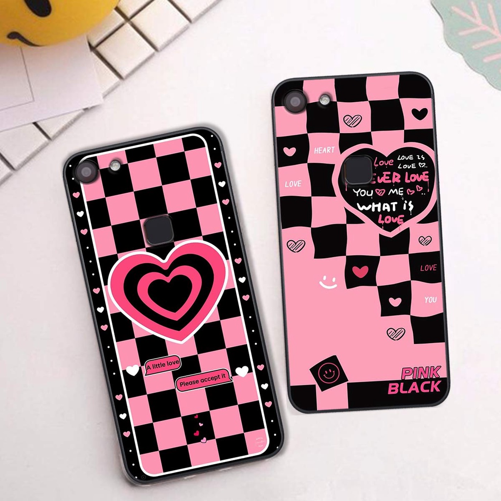 Ốp lưng Vivo V7 / V7 Plus hình hoa vẽ, thời trang, black pinkkk đẹp - Giá tốt nhất - Hàng cao cấp