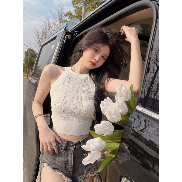 Áo Bra Croptop Dệt Kim Cực Sang Chảnh Hàng Cao Cấp Mã V18