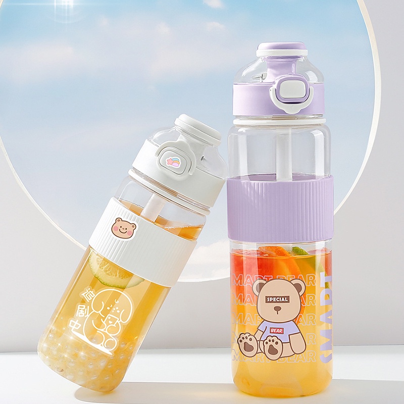 Bình Nước Nhựa Dung Tích Lớn Chịu Nhiệt Cao Chống Sốc Có Ống Hút Tiện Lợi