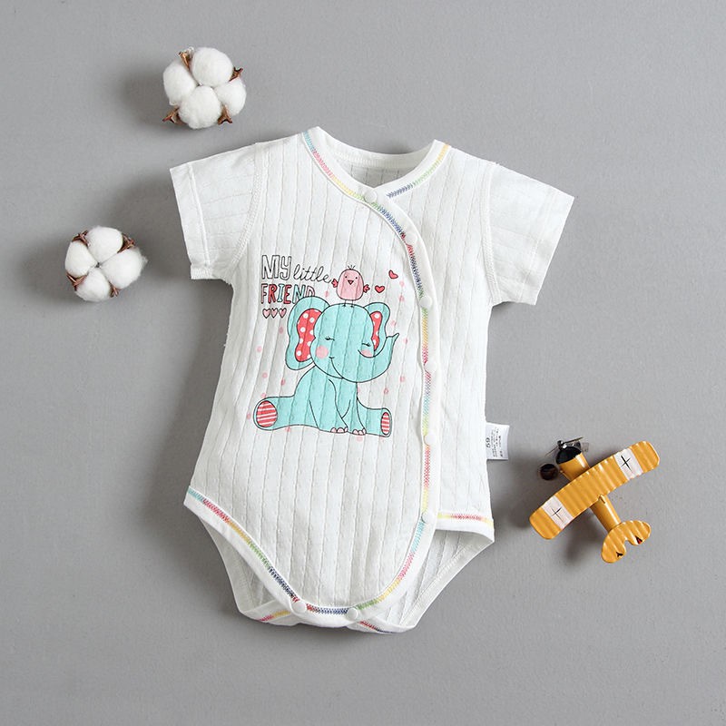 Body nút cài lệch Cho Bé Sơ Sinh Vải Cotton Giấy Hàng Cao Cấp