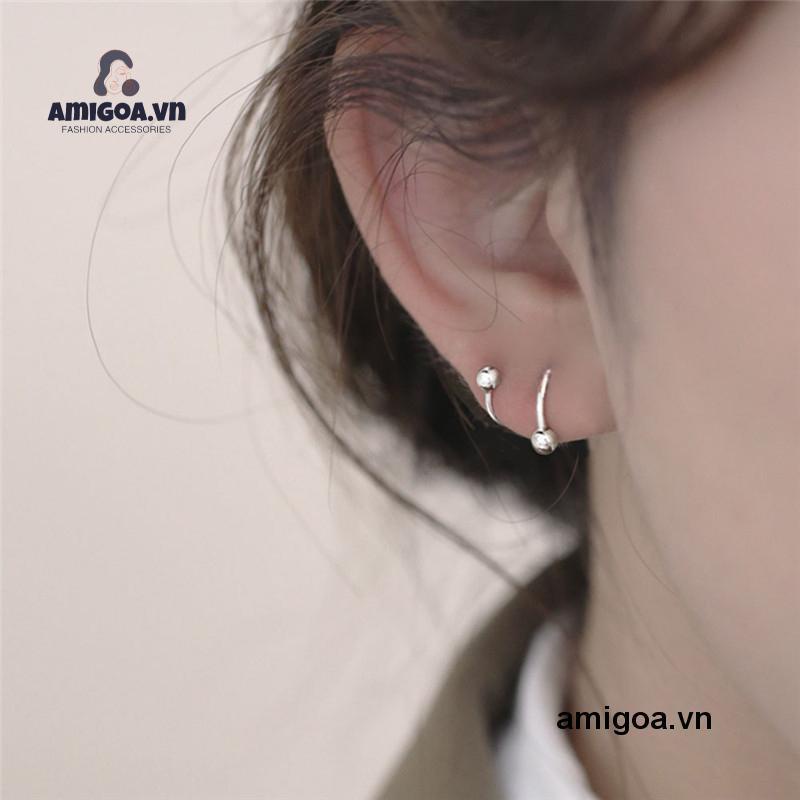 ✨✨1 Đôi Bông Tai Nữ Bằng Đồng Phong Cách Retro Đơn Giản Mùa Xuân