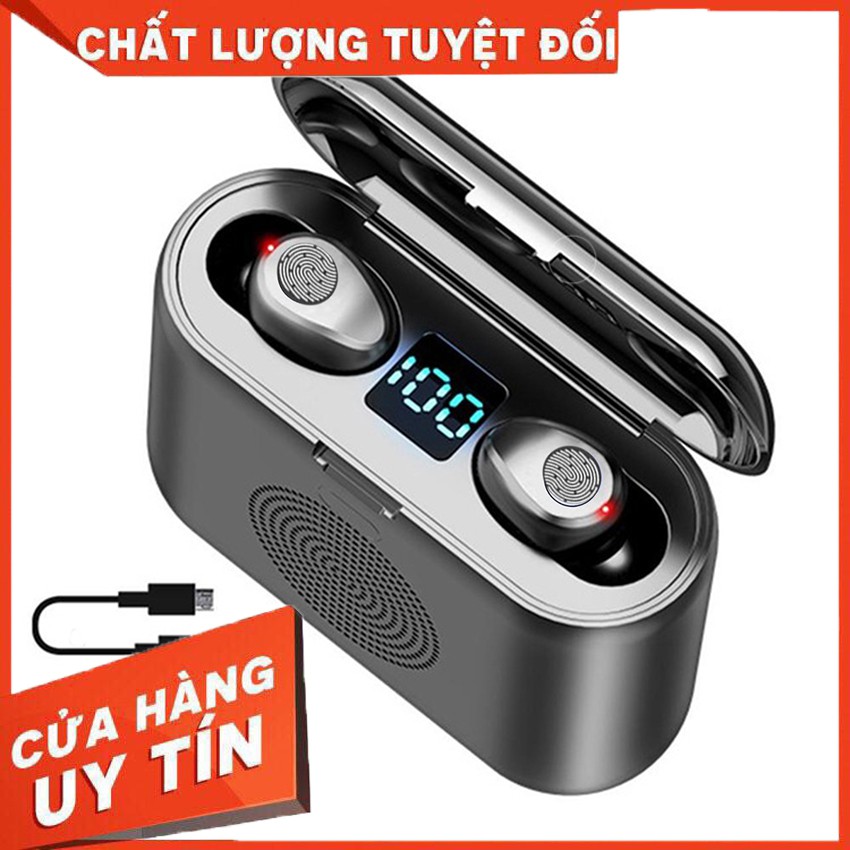 Tai Nghe Bluetooth F9Plus - Âm Thanh Hifi 9D, Tích Hợp Loa Ngoài 5W, Pin Siêu Khủng Sạc Được Cho Điện Thoại