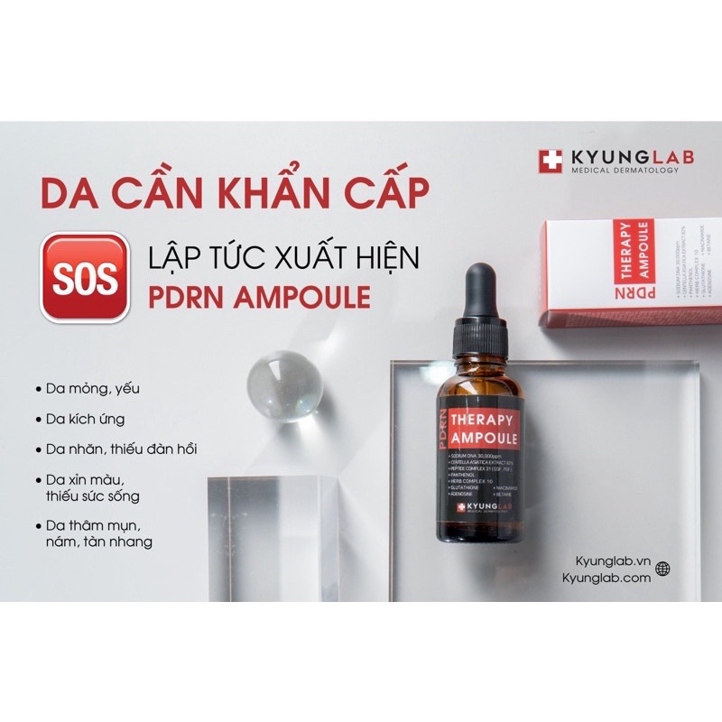 Tinh chất tế bào gốc phục hồi, chống lão hóa da KYUNG LAB PDRN THERAPY AMPOULE 30ml chính hãng