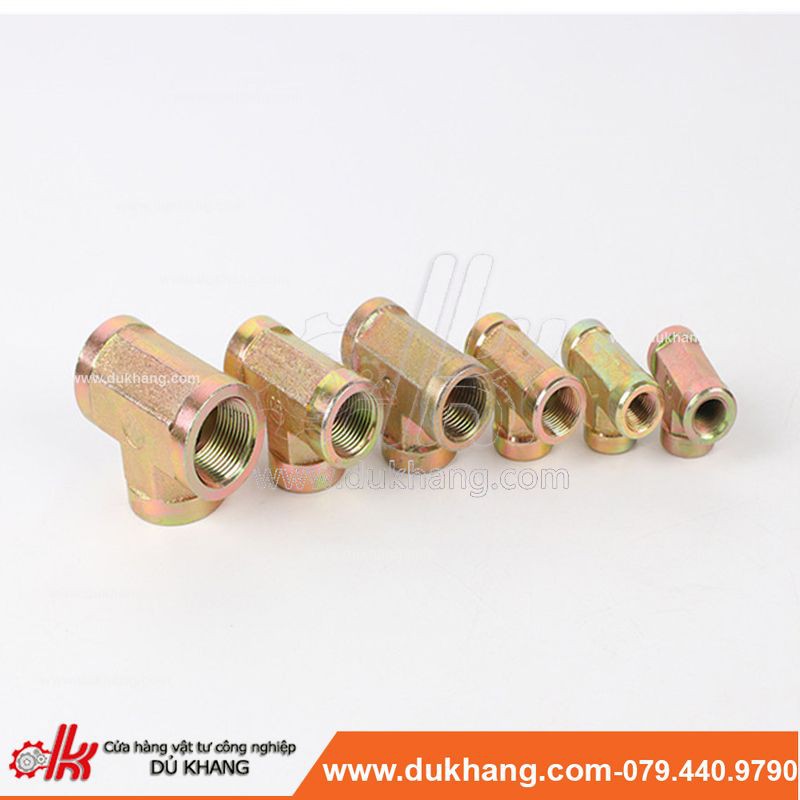 Nối ba đầu ren trong sắt thủy lực