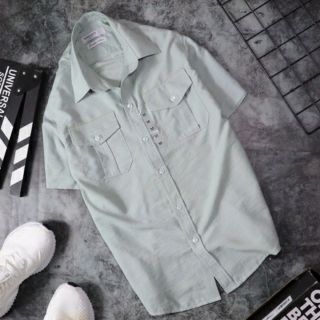 Áo sơmi nam xuất khẩu tay ngắn 2 túi Tt0365
