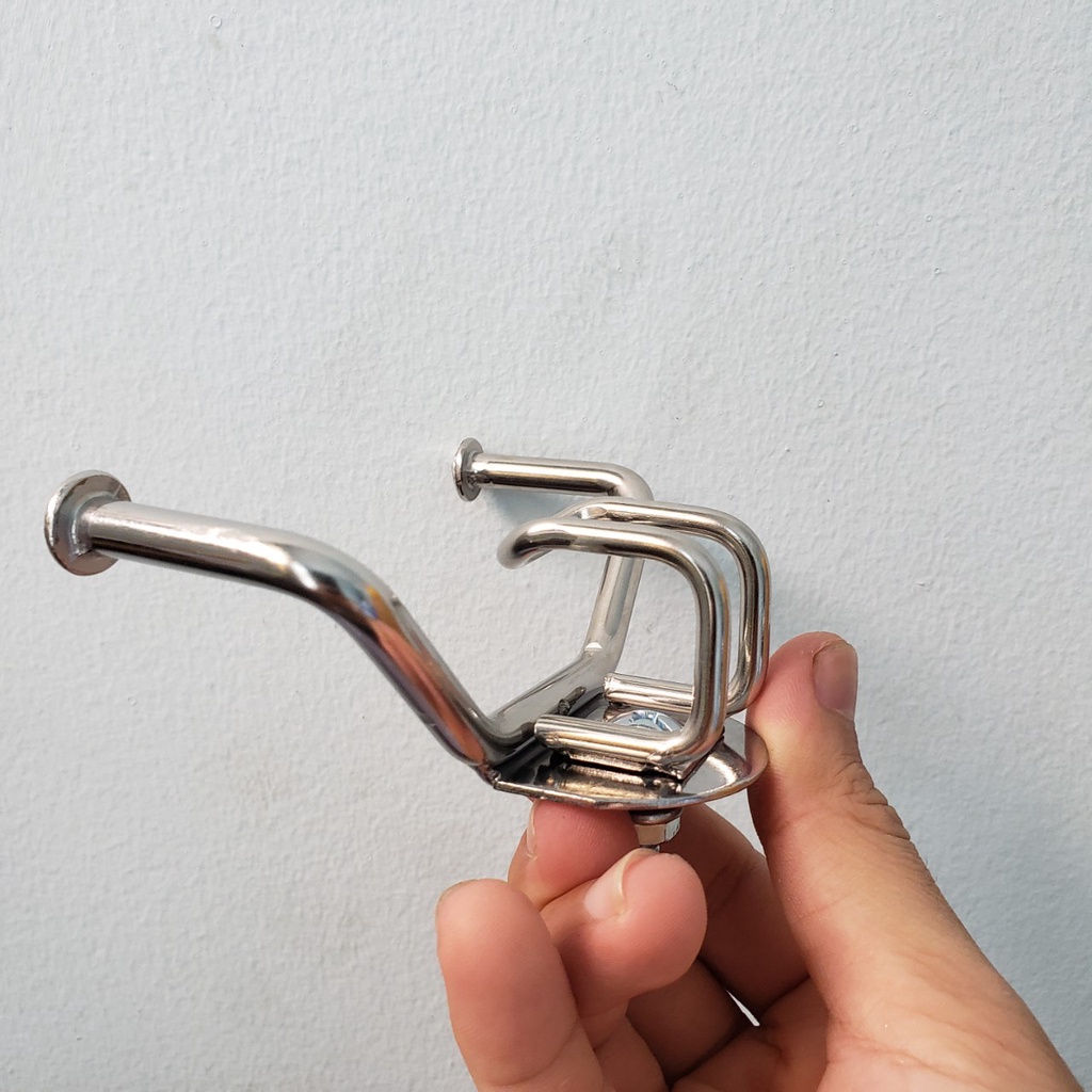 Móc treo đồ xe máy Vario Vision inox tặng kèm móc chữ U 3 móc tiện lợi gắn được nhiều loại xe máy