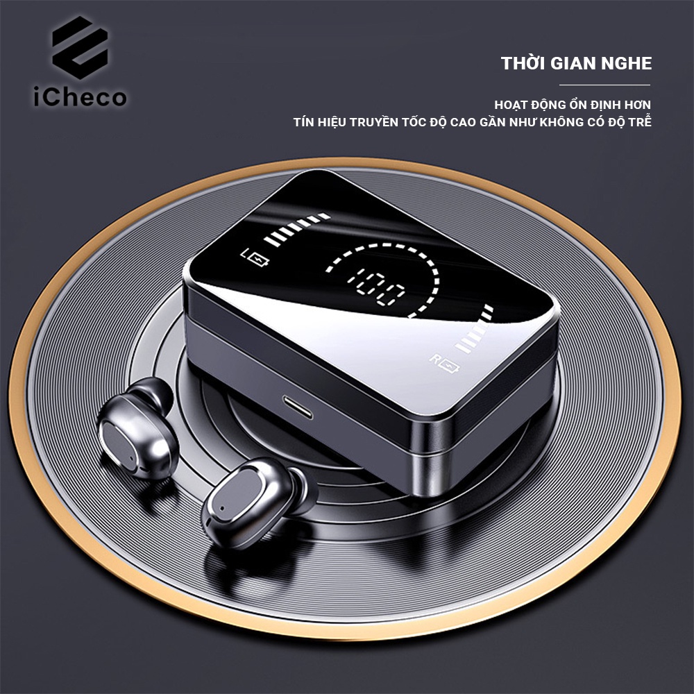 Tai nghe bluetooth không dây ICHECO TW01L nhét tai chống tiếng ồn màn hình gương tws