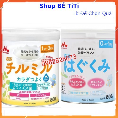 Sữa Morinaga 0-1, 1-3 (800g) nội địa Nhật Bản