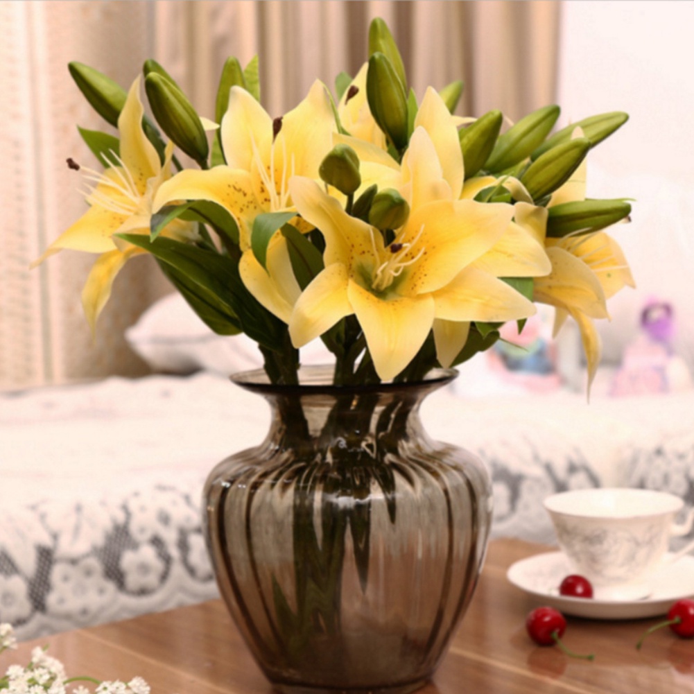 1 Cành Hoa Lily Nhân Tạo Trang Trí Nhà Cửa / Văn Phòng / Tiệc Cưới