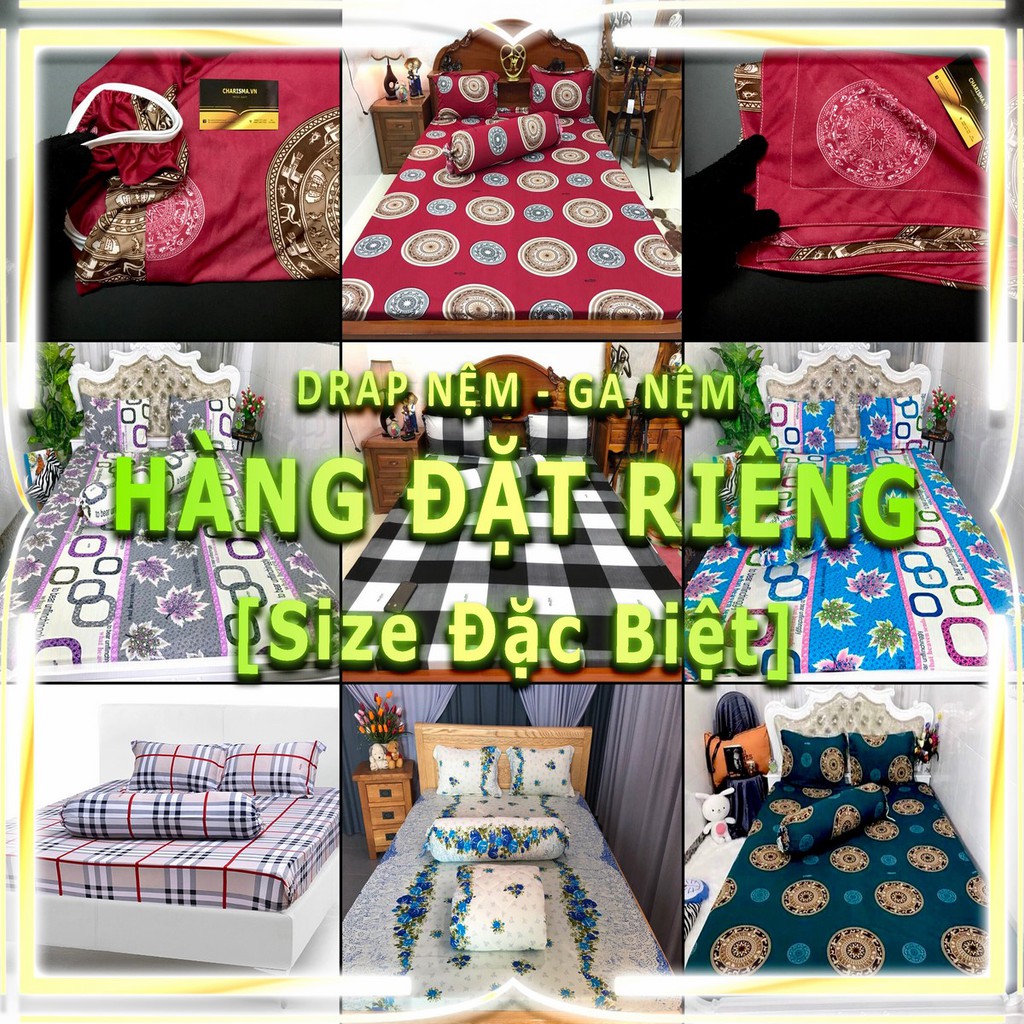 [HÀNG ĐẶT RIÊNG] Drap Ga Nệm Thun Lạnh HQ Cực Kì Mịn Mát Bộ Ga Trải Giường Vỏ Gối Drap Nệm Grap Giường