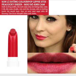 Son màu Colourpop Lippie Stix Peacocky