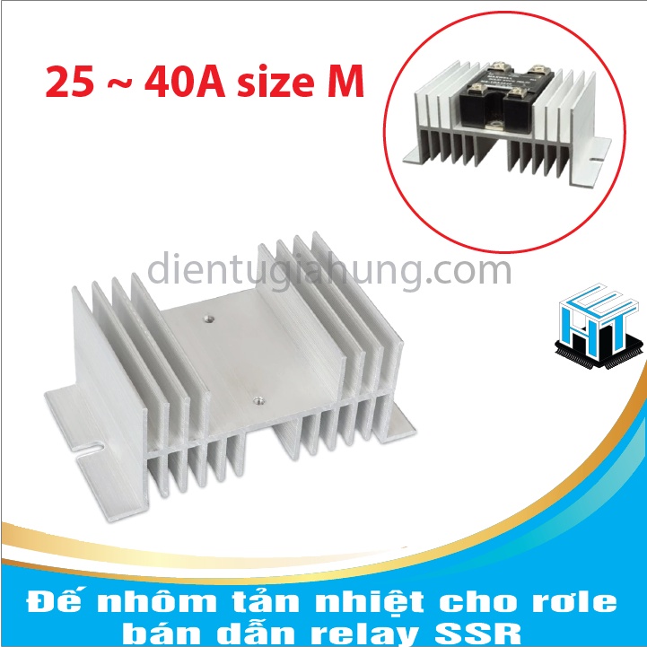1 Cái Đế nhôm tản nhiệt cho rơle bán dẫn relay SSR tùy chọn size S,M,L