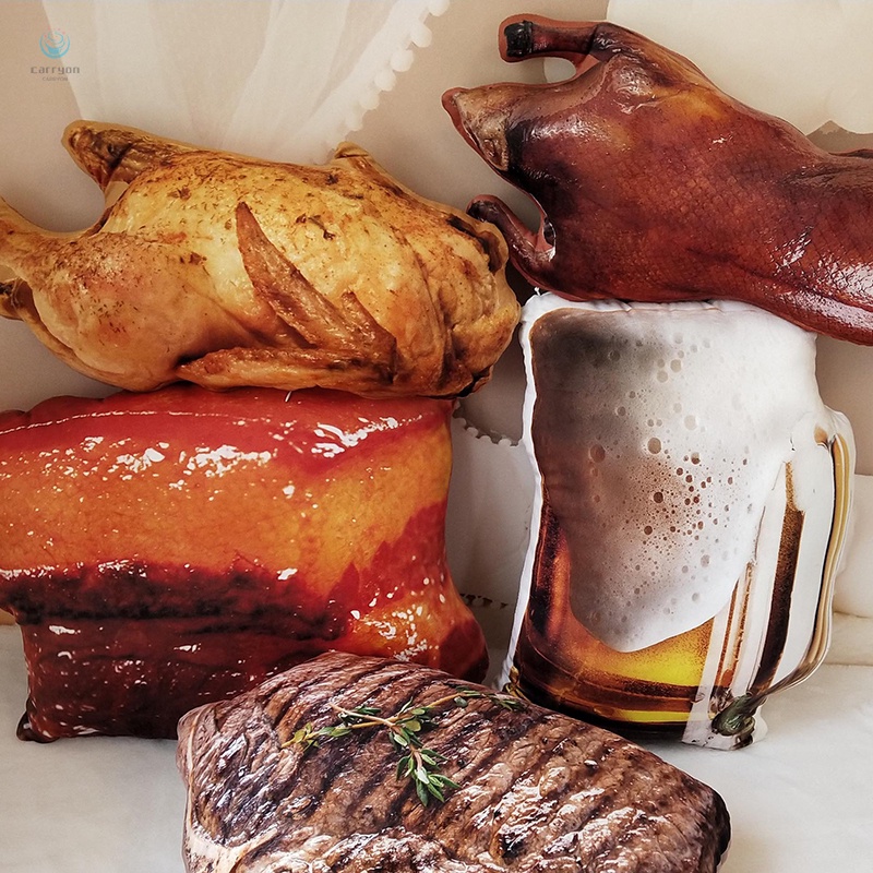 Gối Ôm Mềm Mại Hình Búp Bê Thức Ăn Có Thể Tháo Rời Và Giặt Sạch Cho Phòng Khách / Phòng Ngủ