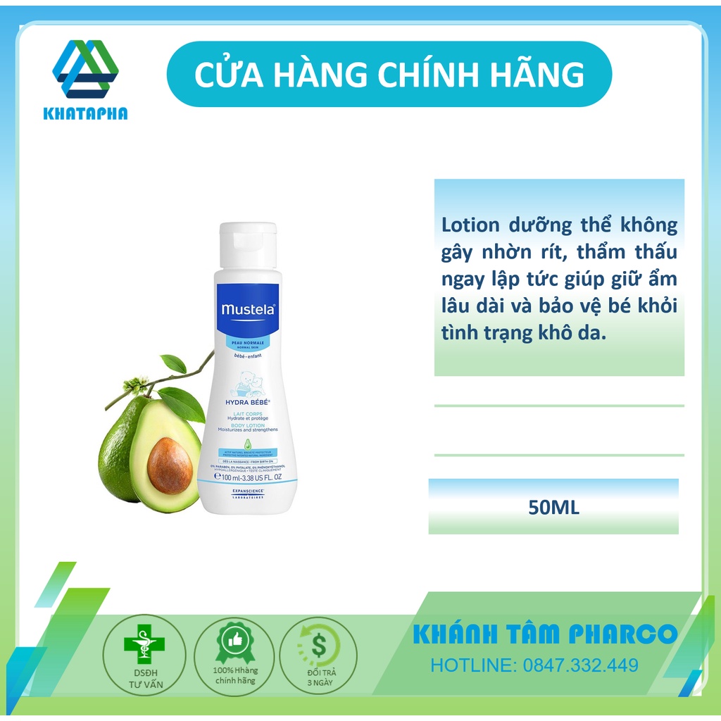Kem Dưỡng Da & Sữa Tắm Gội Cho Em Bé Da Thường Mustela 50ml ( 100% NHẬP KHẨU PHÁP)