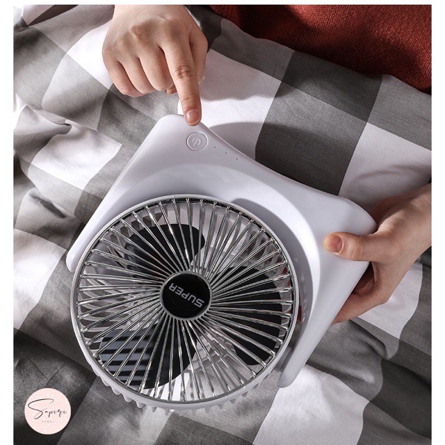 Quạt tích điện mini SUPER FAN 💥FreeShip💥 Quạt tích điện với 3 cấp độ gió siêu mát Tiện ích để bàn cầm tay,để trên ô tô. | BigBuy360 - bigbuy360.vn