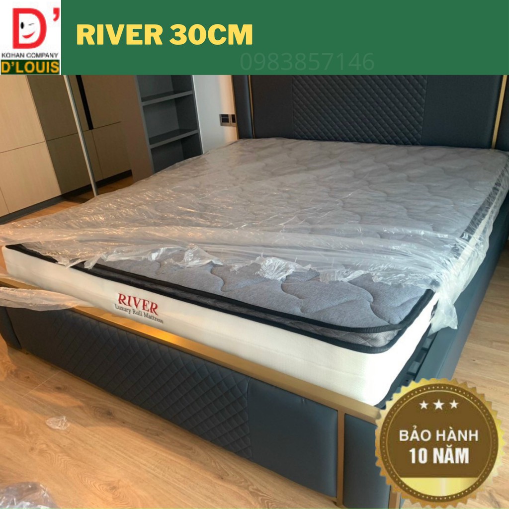 Đệm Lò Xo Túi D'LOUIS Cao Cấp Hút Chân Không cao 24cm, 27cm, 30cm, Đệm Chính Hãng Tiêu Chuẩn Khách Sạn