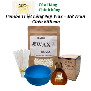 Trọn bộ Triệt Lông sáp wax + mỡ trăn N'store + chén sillicon