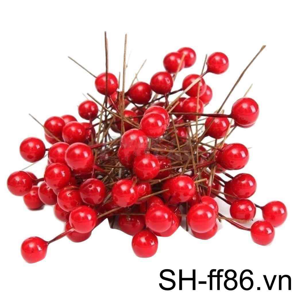 Bộ 100 Quả Mọng Đỏ Nhân Tạo Bằng Xốp Dùng Để Trang Trí Nhà Cửa Dịp Giáng Sinh