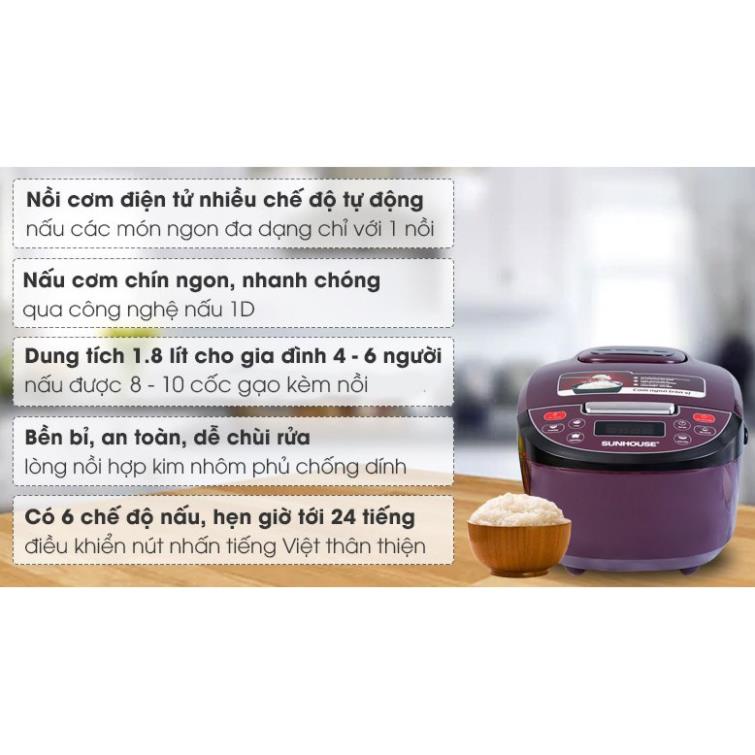 NỒI CƠM ĐIỆN TỪ SUNHOUSE SHD8909 ( CÓ HÌNH THẬT + VIDEO)