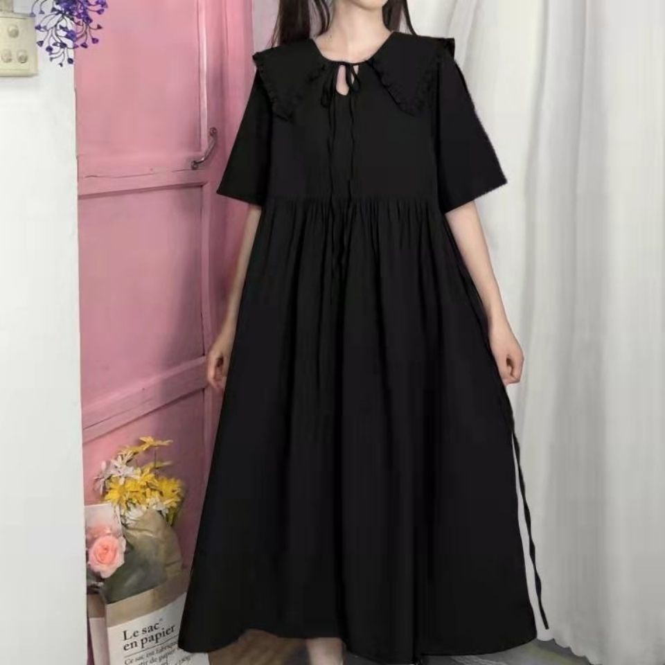 Đầm tay ngắn cổ búp bê phong cách Hàn Quốc thời trang cho nữ