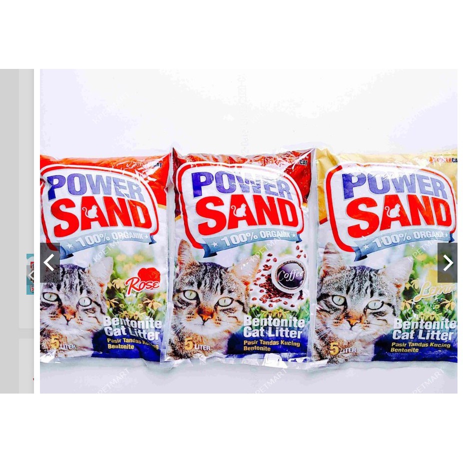 Cát vệ sinh cho mèo POWER SAND bao 5L (BENTONITE CAT LITTER)