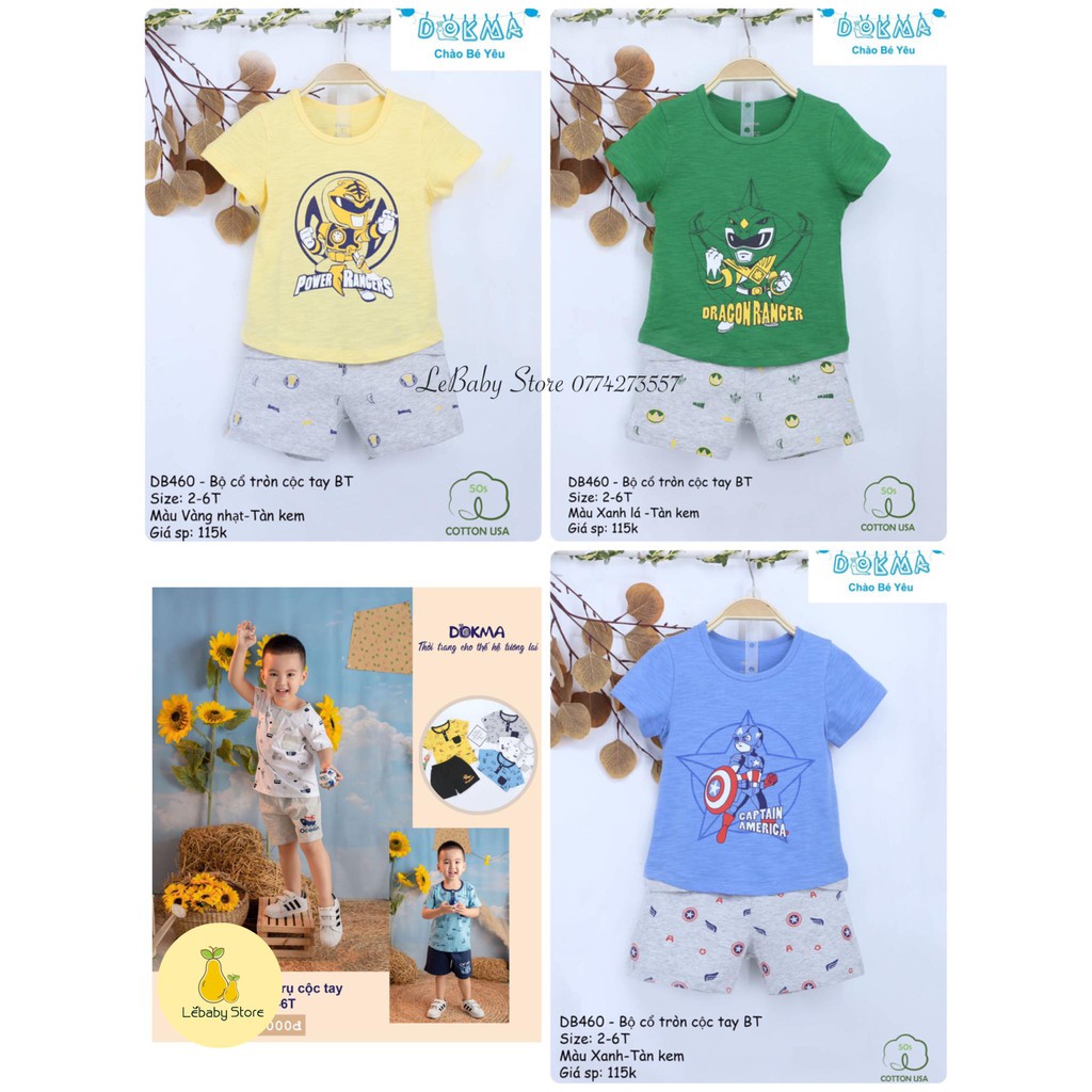 (2-6Y) Bộ cộc tay cotton - DOKMA