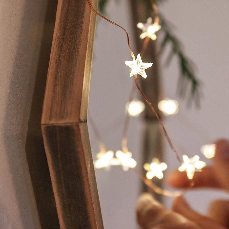 Dây đèn ngủ led bằng đồng họa tiết bầu trời đầy sao cho tiệc giáng sinh/sinh nhật 2m