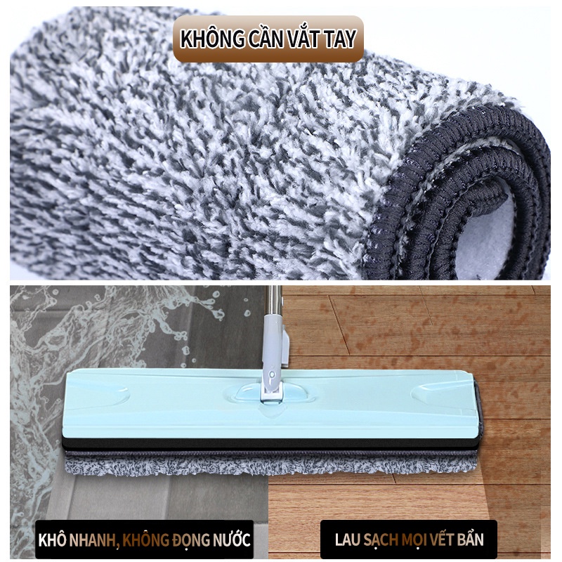 Chổi Lau Nhà Tự Vắt Xoay 360 Spin Mop Cây lau nhà thông minh tự vắt size lớn, thiết kế nhỏ gọn tiện