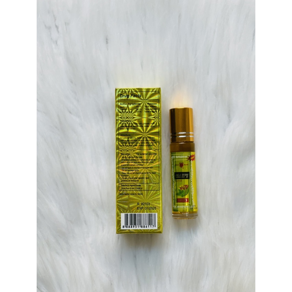Dầu gió Dạng lăn Con ó Vàng Singapore Eagle Brand Medicated Oil 10ml Singapore  Loại II- Hương bạc hà đinh dương