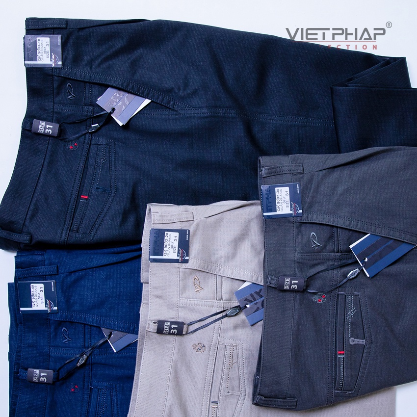 Quần Kaki Nam Có Ly Hoạ Tiết Chìm Cao Cấp 9003 Việt Pháp. Cotton Kaki Thấm Hút Mồ Hôi, Co Giãn &amp; Giữ Form Tốt