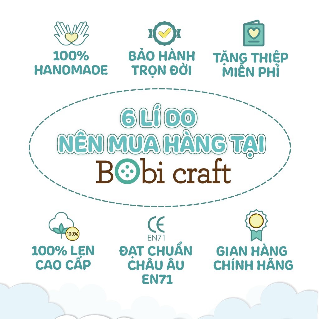 Thú bông len Bobicraft - Gấu Bobbie mũm mĩm - Đồ chơi an toàn Quà tặng bé